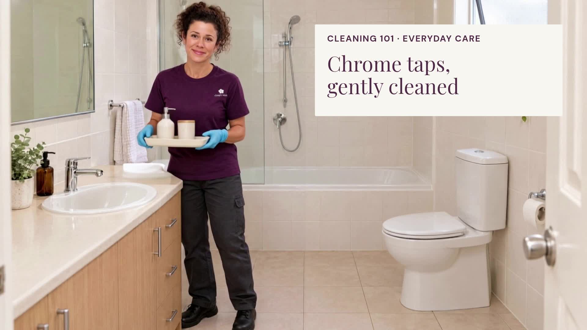 Clean everyday marks from chrome tapware with a soft cloth, suitable mild soapy water, a careful rinse and drying. Check the maker’s instructions for limescale or damaged plating.